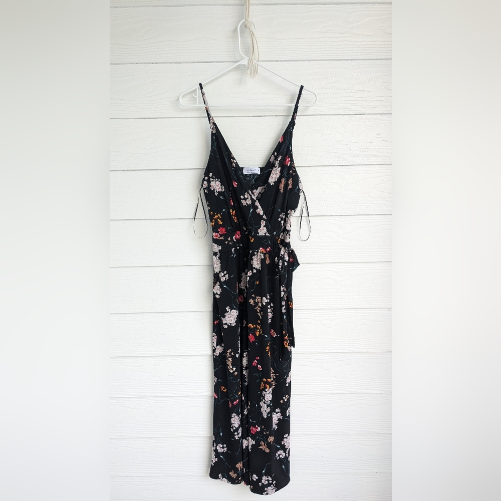 Black floral one piece Romper